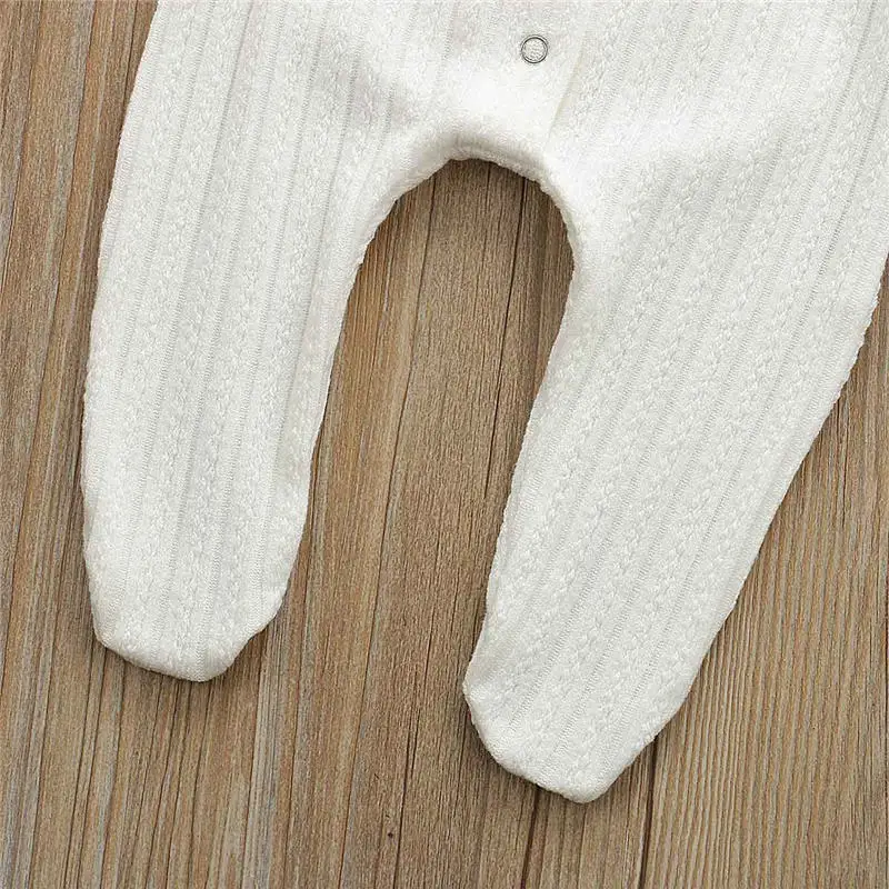 Infant Baby Knitted Footies for Boys Girls Kid Newborn Cotton Clothes Long Sleeve Jumpsuit Toddler Autumn Winter Outfit 0-9M