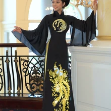 Aodai вьетнамская одежда cheongsam aodai вьетнамское платье вьетнамское традиционное платье с длинными рукавами cheongsam современного размера плюс