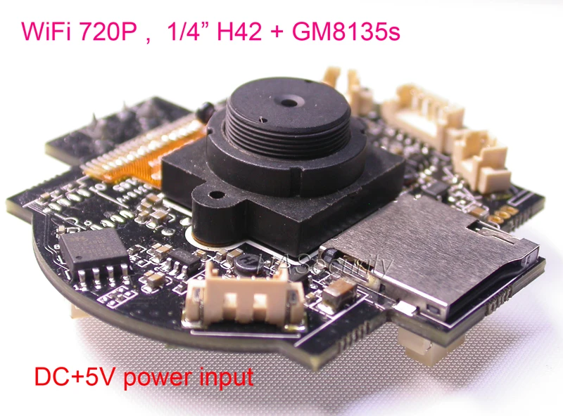 Плоская головка 3 7 мм объектив WiFi 720P 1/4 &quotH42 CMOS датчик изображения + GM8135s IP камера