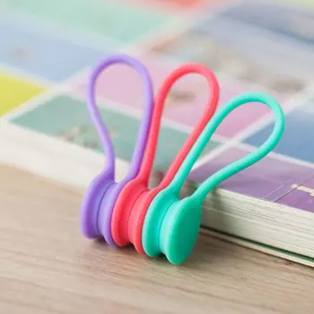 

3pcs/set Candy Color Silicone Magnetic Earphone Cord Winder Cable Holder Key Chain Kawaii Multifunction Office Desk Organizer
