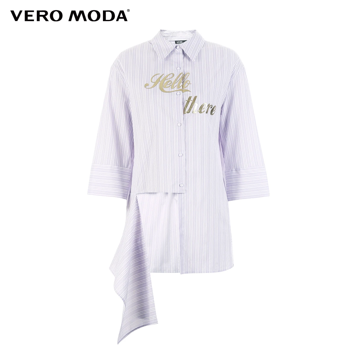 Женская Асимметричная полосатая рубашка Vero Moda | 319231554|Рубашки|