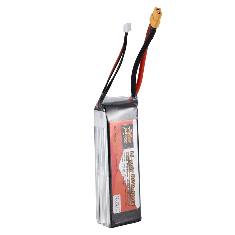 

FFYY-Zop Power Rechargeable Lipo Battery 11.1V 6000Mah 45C 3S Lipo Battery Xt60 Plug