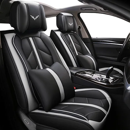 Gray Luxury Высокое качество Специальный кожаный чехол для сиденья автомобиля Hummer h3 hyundai accent 2007 2010 синий creta ix25 elantra - Название цвета: Gray Luxury