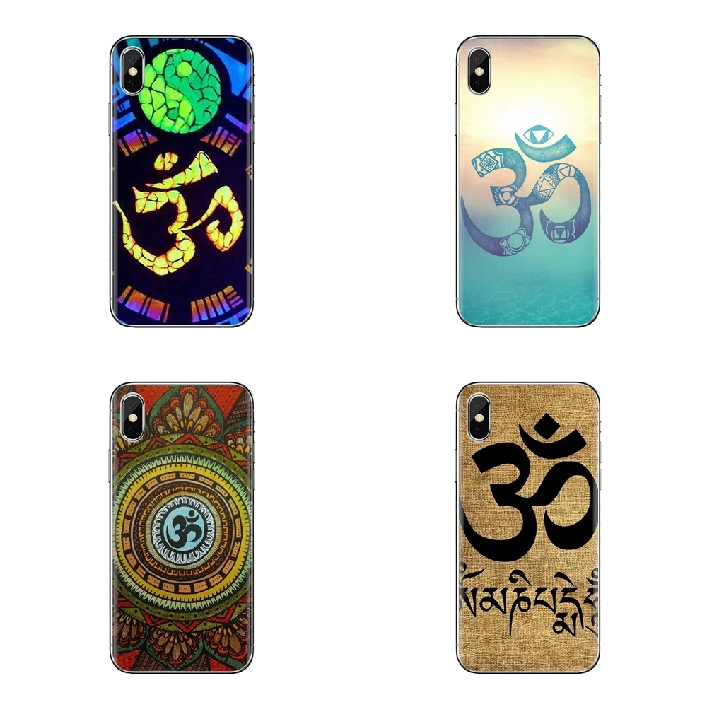 TPU Shell Covers For iPhone XS Max XR X 4 4S 5 5S 5C SE 6 6S 7 8 Plus Samsung Galaxy J1 J3 J5 J7 A3 A5 Aum hinduism om religious |
