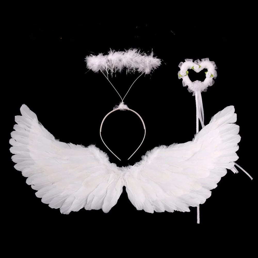 Sparkly Pure White Angel Tutu Dress Feather Wing Wands Outfits Fancy Kids Dresses Angel Costume for Girls Birthday Party Clothes girls dress maxi dress princess costume