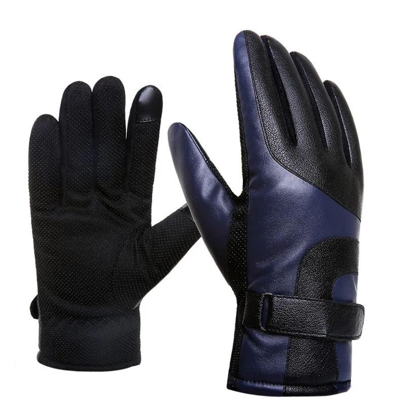 ski gloves Унисекс Зимние теплые кожаные перчатки зимние водонепроницаемые теплые перчатки для катания на лыжах водонепроницаемые перчатки для катания на открытом воздухе guantes de nieve 30O23 - Цвет: ski gloves