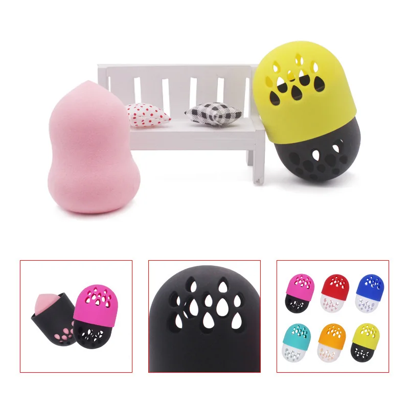 Soft Silicone Powder Puff Drying Holder Egg Stand Beauty Pad Makeup Sponge Display Rack Cosmetic Blender 3