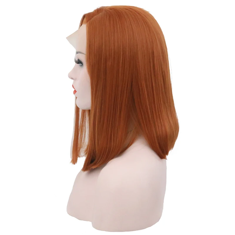 JOY&BEAUTY оранжевый красный цвет синтетический парик фронта шнурка Glueless термостойкие парики боб для женщин
