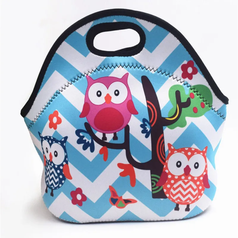 

Neoprene Cartoon Lunch Bag for Kids Thickness Thermal Food Picnic Handbag Women Lunch Tote
