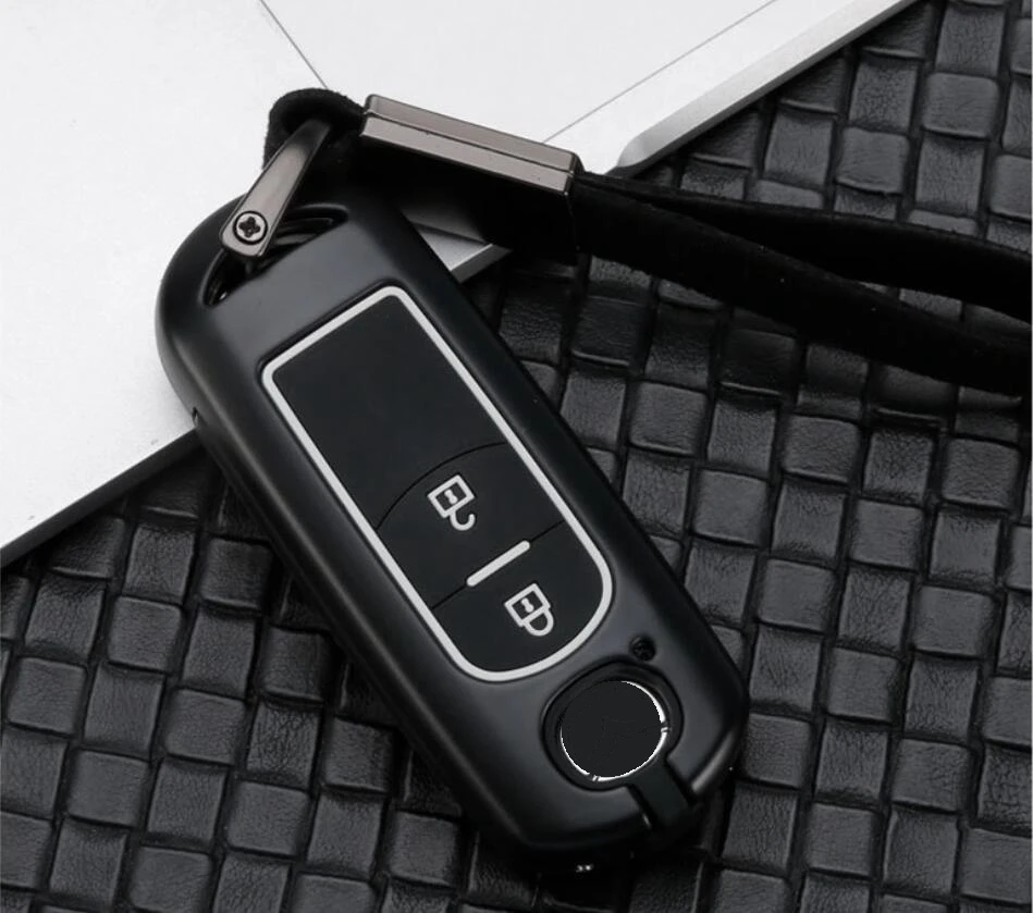 2 button black white Высококачественный автомобильный чехол-держатель для ключей для Mazda CX-5 CX-7 Mazda 3 5 6 Atenza Alexa 2/3 смарт-кнопка защиты - Название цвета: 2 button black white