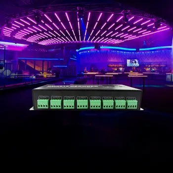 

New DC 5V 12V 24V 24 Channel 3A/CH Led DMX 512 Decoder LED Controller Signal Convertor DMX Controller RGB 5050 3528 LED Strip Li