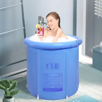 

Inflatable Portable Plastic Bathtub PVC Bath Tub Portable Soaking Tub Inflatable Spa for Adult Children Bathroom