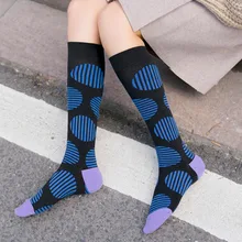 Длинные гольфы в стиле хип-хоп, женские хлопковые носки в полоску и горошек, женские теплые забавные носки, уличная одежда, Calcetines Mujer