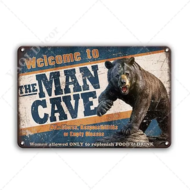 Man Cave Signs Vintage Metal Sign Plaque Metal Vintage Retro Tin Sign Wall Decor for Bar Pub Club Garage Iron Painting 60071