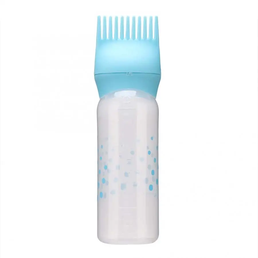Парикмахерский флакон для окрашивания волос шампунь краска для окрашивания волос флакон-аппликатор с гребнем зубы 170 мл распылитель воды - Цвет: Синий