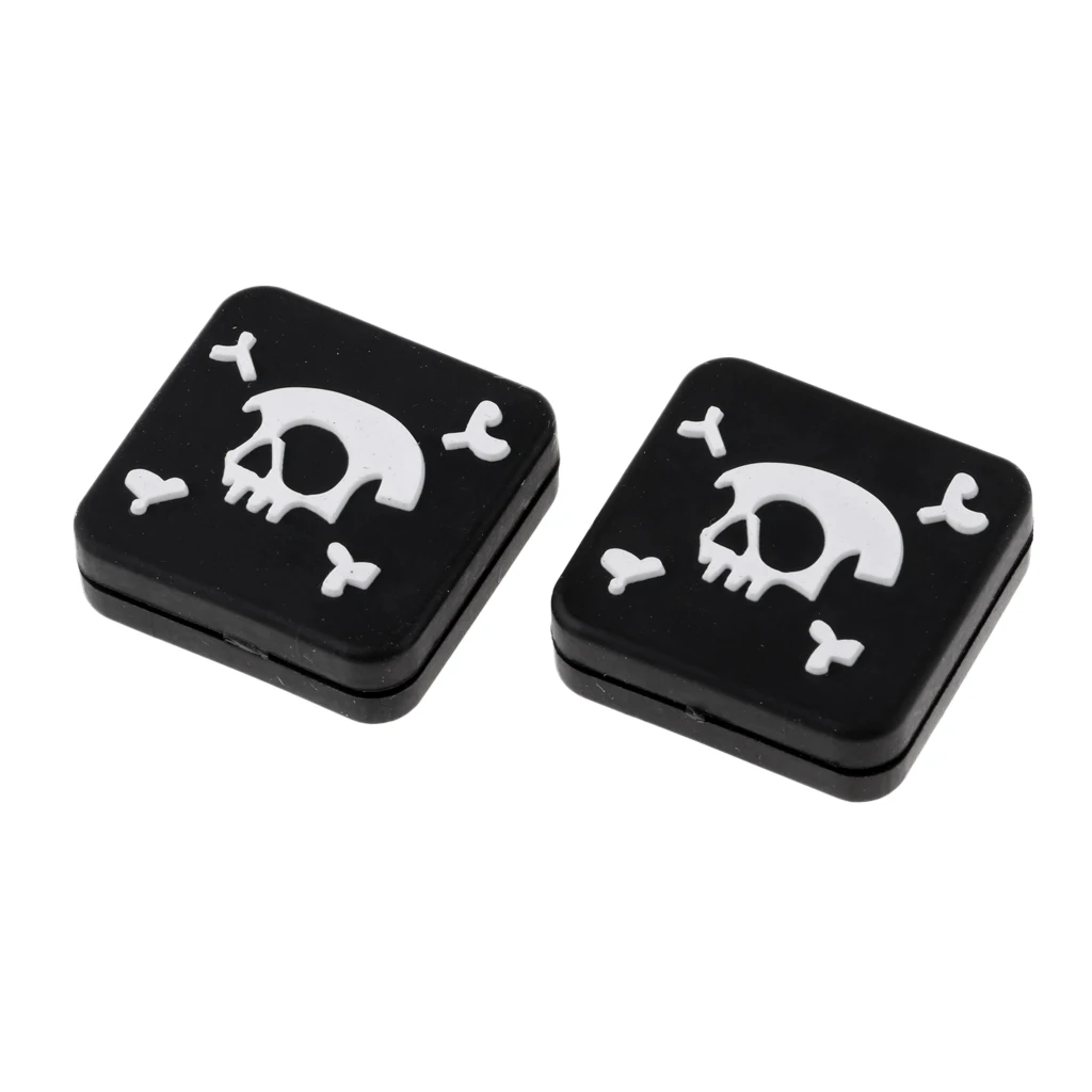2 Pieces Cool Skull Skeleton Square Silicone Tennis Racquet Shock Absorber Vibration Dampeners - Black/Red