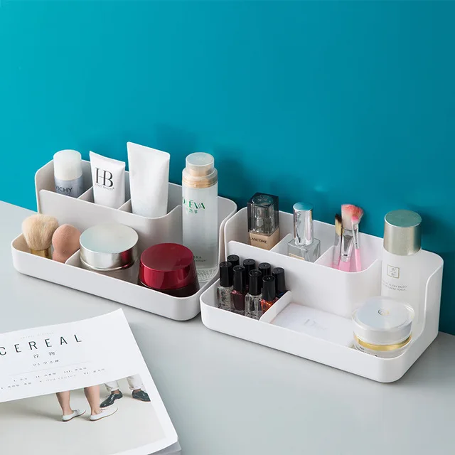 Plastic makeup organizer waterproof cosmetic storage lipstick nail polish brush jewelry holder bathroom desktop box | Дом и сад