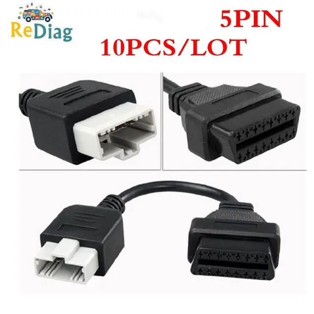 Adapter Obd Dla Honda 5Pin Obd1 Do Obd2 16Pin Kobieta Złącze Diagnostyczne Dla Honda 5 Pin Obd Ii Przedłużacz 10 Sztuk Partia Sklep Online Tanie Tanio + Akcesoria