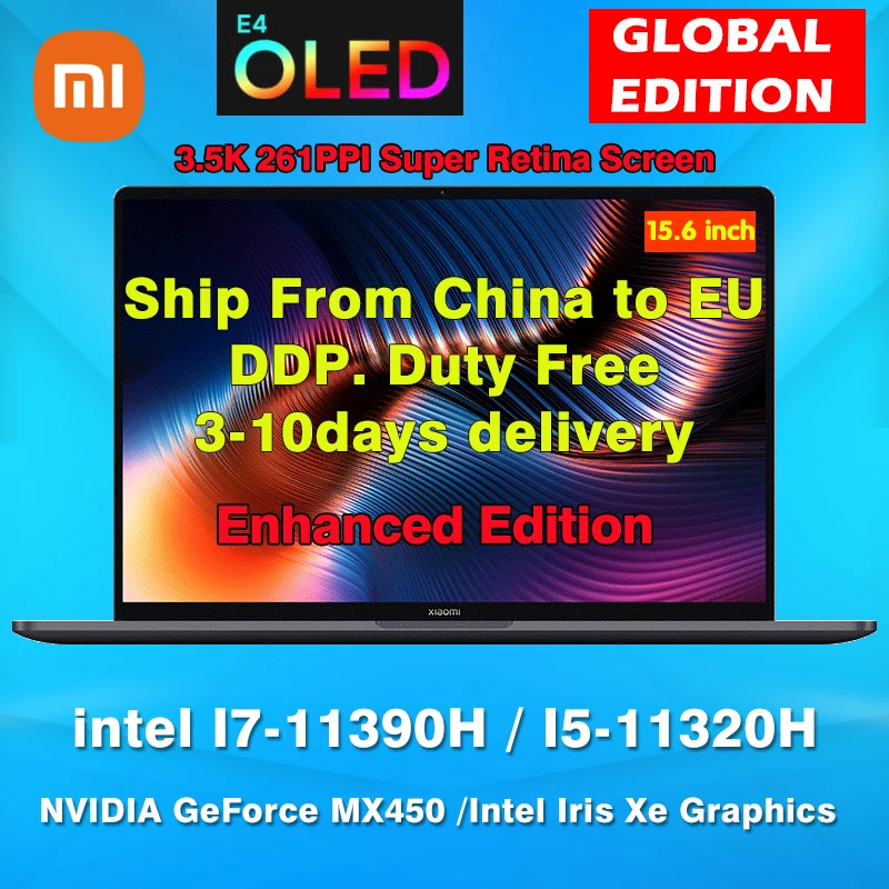 2021 Xiaomi Pro 15 Laptop 11th Intel Core i7 11390H/i5 11320H 3.5K OLED Screen PC Computer MX450 GPU WINDOWS 10 PRO Notebook|Laptops| - AliExpress