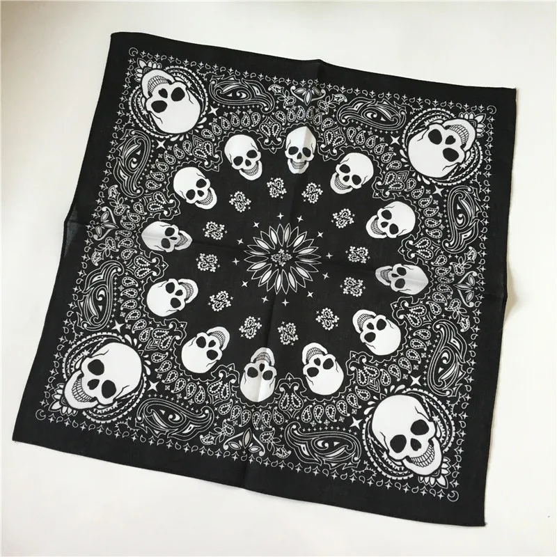 Printed Skull Paisley Geometric Cotton Bandanas Women Headband Square Scarf Neckerchief Headwear Hairband bandana headscarf cotton bandana bandana neck cover multifunctional bandana