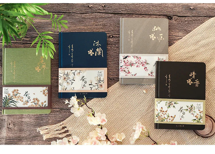 Caderno de Página Caderno de Capa Interna Estilo Chinês Dura Criativo Diário Livros Plano Semanal Manual Scrapbook Requintado Cor 11 High Quality Material escolar e de escritório