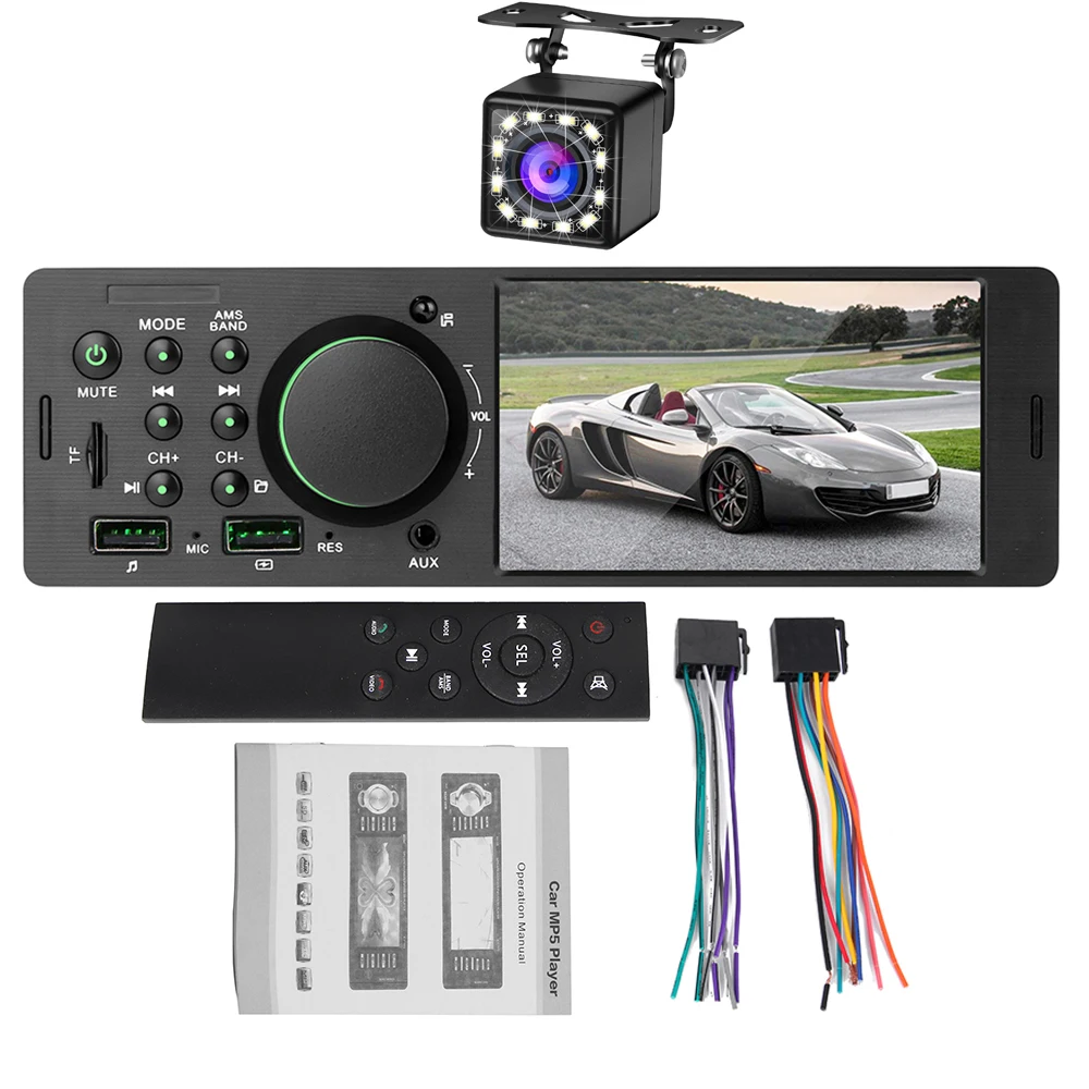 

1Din 4.1 Inch Car Stereo MP5 Player Auto FM Radio Bluetooth 4.0 USB AUX RCA with Xiaomi Remote Autoradio Rear View Camer