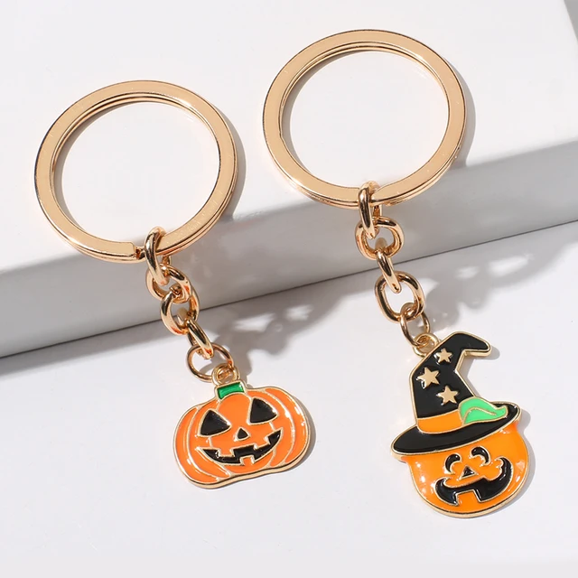 Cute Pumpkin Round Shape Pendant Key Chain, Halloween Gift Couple Key Chain  For Men And Women - Temu