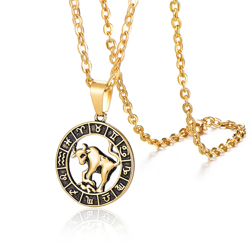 Punk 12 Constellation Pendant Necklaces 
