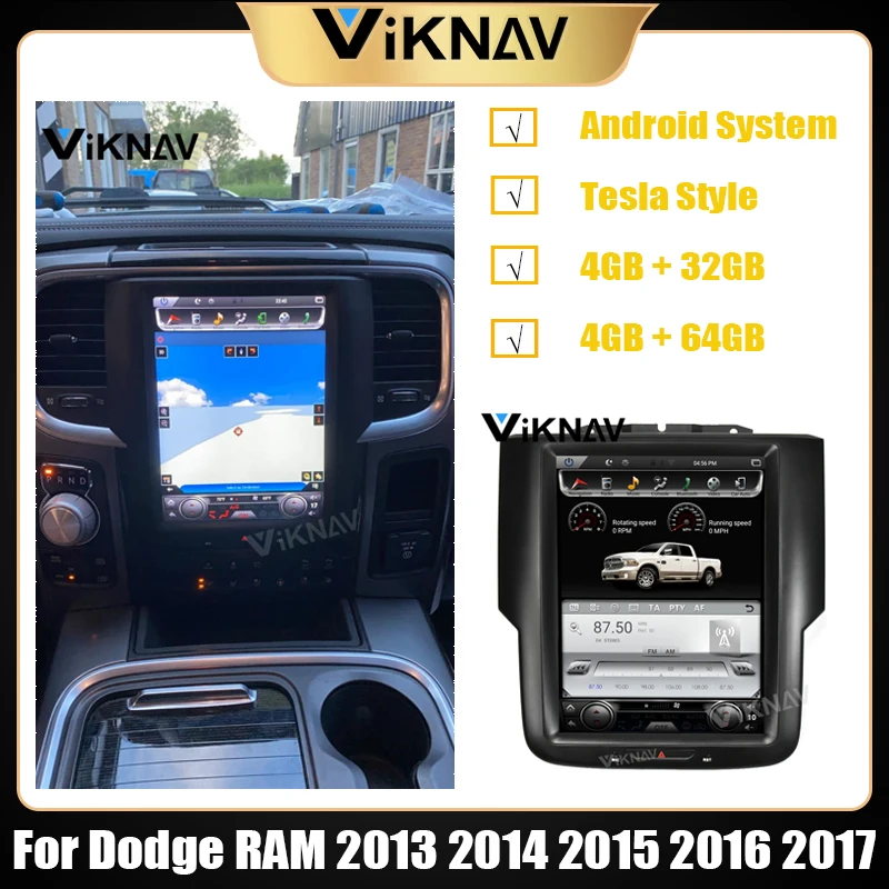 

Android 2Din Car Radio for Dodge RAM 2013 2014 2015 2016 2017 Stereo Receiver Car Multimedia Player GPS navigation Tape recorder