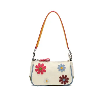 

bag for women 2020 new summer Daisy Canvas Baguette Single flower Lady Shoulder Bags handbag Mori girl designer bags