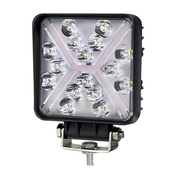 

Strobe Light,46W Square Work Light Flood LED Pod Amber Fog Lights Bar - Driving Light for Truck ATV UTV SUV Boat Tractor