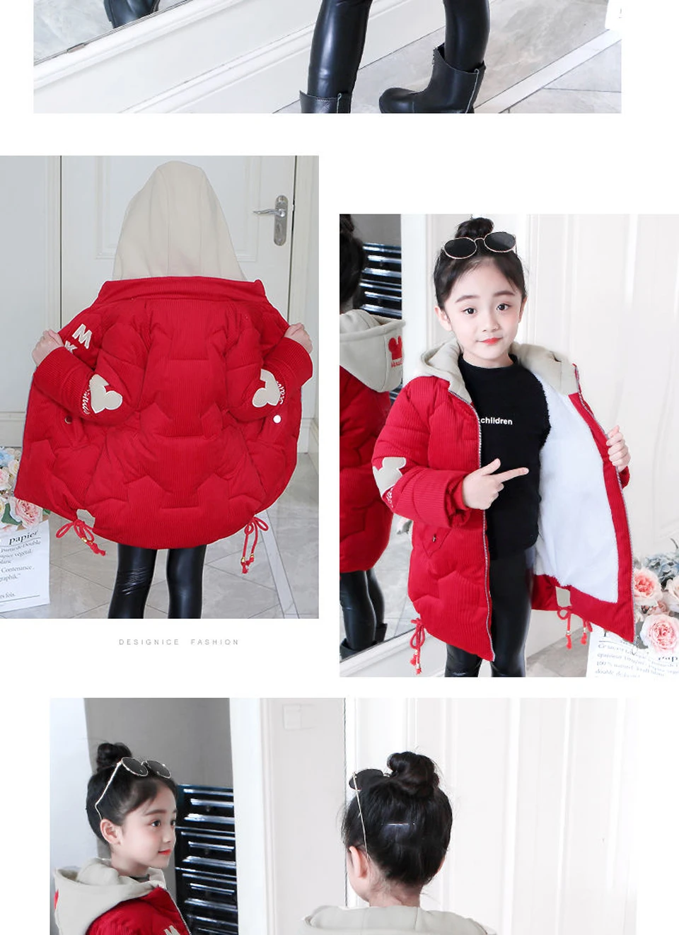 Girls clothing Warm Down Jacket For Girl clothes Long Winter Thicken Parka Hooded Children Outerwear Coats 6 8 10 12 Years