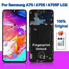 Oryginalny do Samsung Galaxy A70 wyświetlacz LCD A705F ekran dotykowy Digitizer do Samsung A705 A70 2019 ekran części zamienne