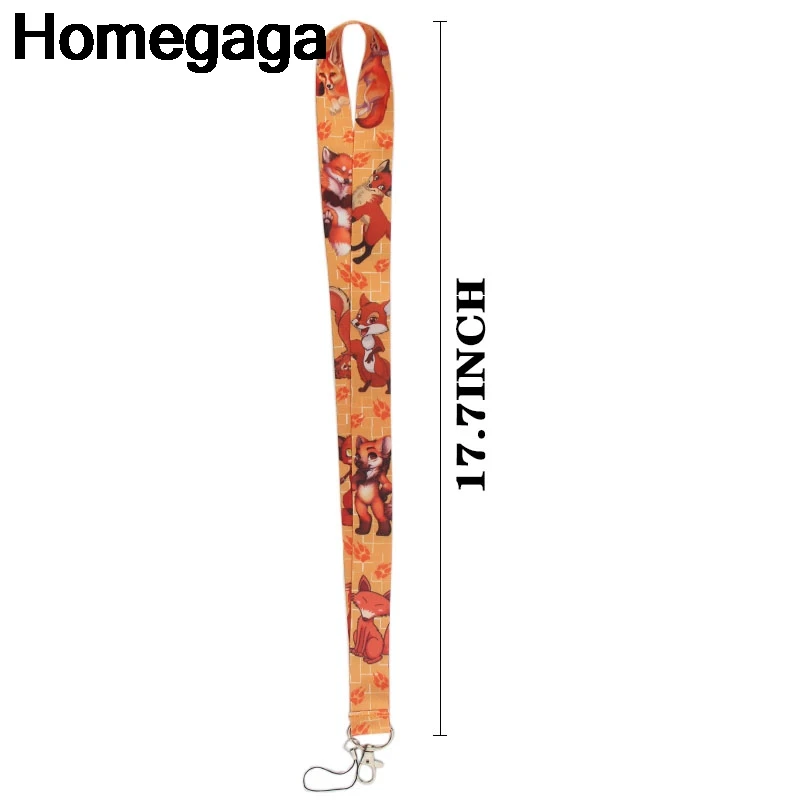Homegaga Animal foxes keychains Accessories Safety Breakaway Phone USB ID Badge Holder Key Strap Tag lanyard D2318