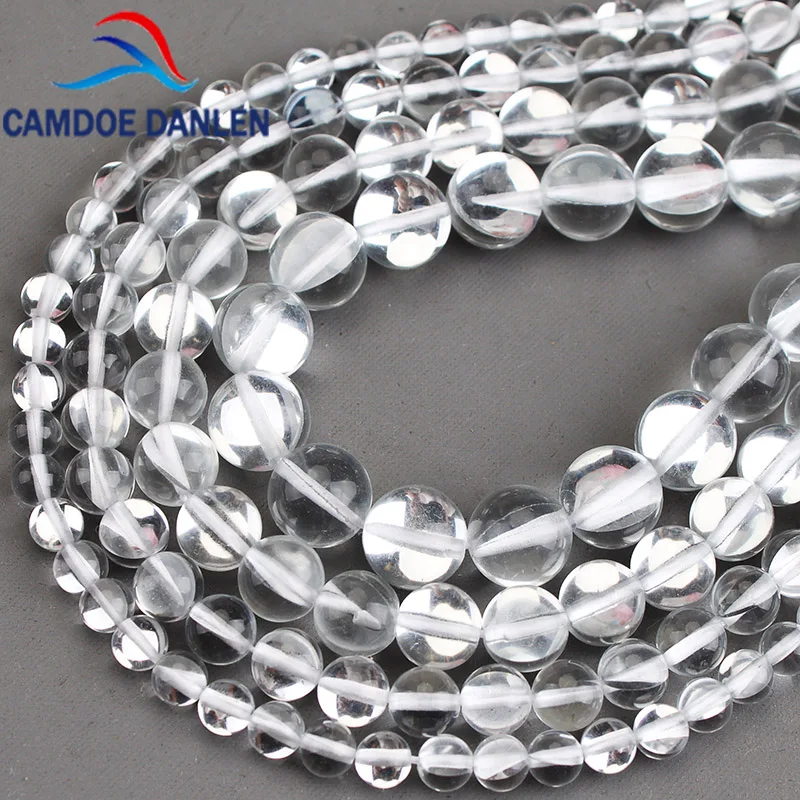 Austria Crystal Glistening Silvery White Glitter Moon Stone Round Beads 6 8 10 12MM Diy For Jewelry Making | Украшения и