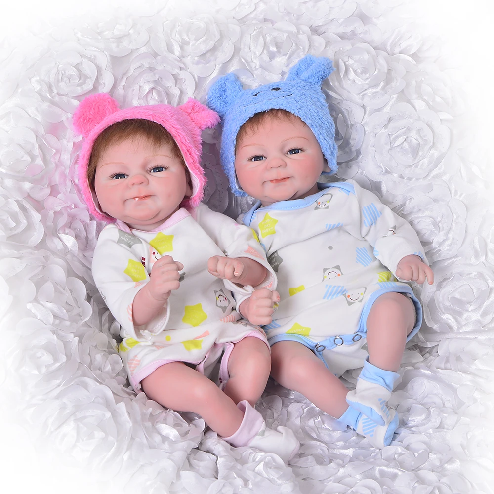 Lifelike 18 Inch Baby Reborn Doll Toy 43cm Silicone Reborn Babies Doll Girl And Boy Twins Open Eyes Toddler Birthday Gift Dolls Aliexpress