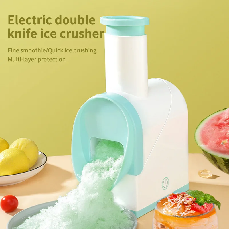 New Rechargeable Electric Block Ice Shaver Crusher Chopper Slush Maker Icecream Cone Snow Smoothies Breaking Machine | Дом и сад