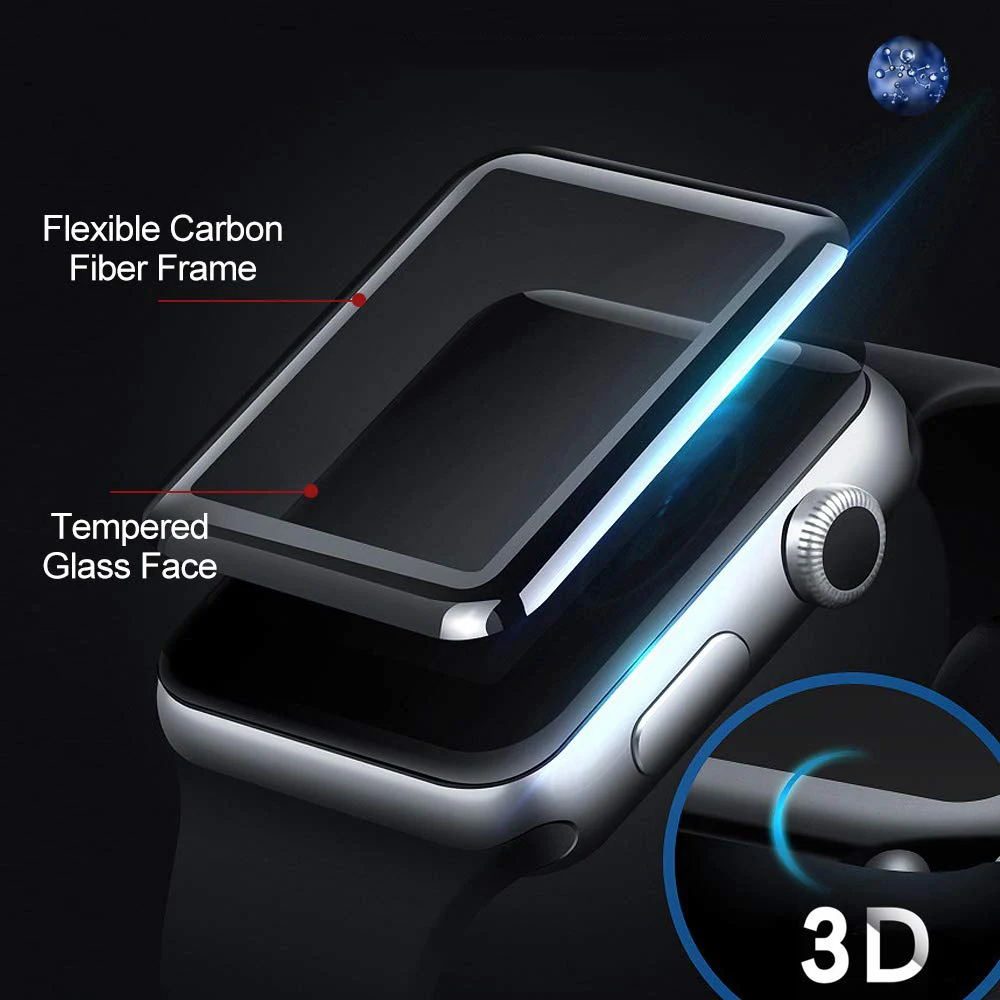 3D HD чехол из закаленного стекла для Apple Watch 3 2 1 38 мм 42 Защитная пленка iWatch 5 4 44 40