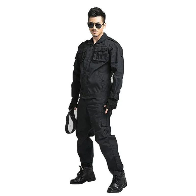 Рабочая одежда мужская форма с длинными рукавами комбинезоны Защитная черная ткань для работника ремонтник машина Авто Ремонт Сварка DYF057