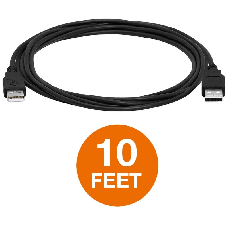 1 м/2 м/3 м USB кабель папа-папа USB2.0 Тип A Быстрый кабель синхронизации данных для компьютера ПК ноутбук черный