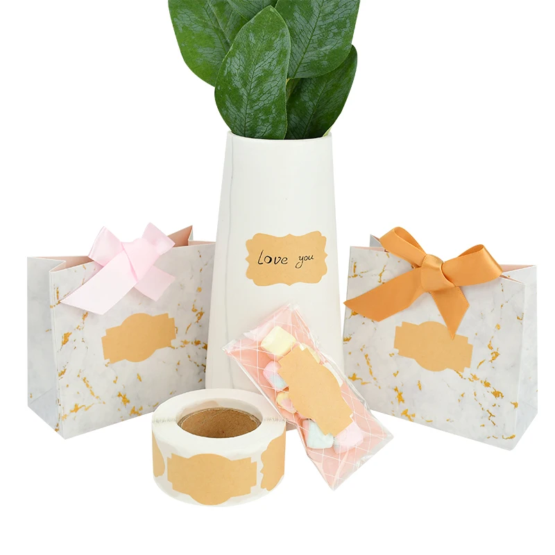 300pc Blank Kraft Paper Label Stickers For Jar Glass Bottle Stationery DIY Gift Packaging Sealing Label Sticker Handmade Sticker