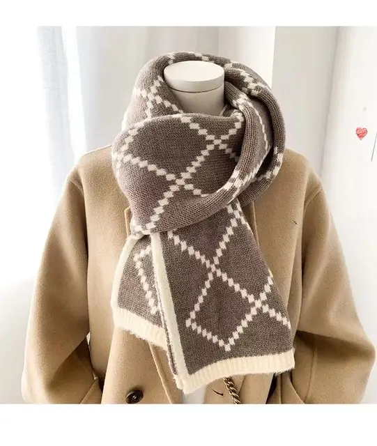 Christmas Pure Cotton Lady Big Shawl Imitation Cashmere Scarf Soft Skin-friendly Thickening Warm Letter Printing Shawl Scarf 3