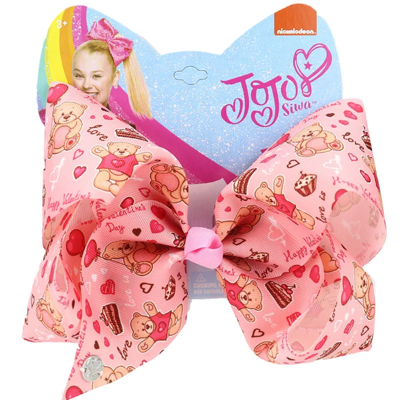 8 дюймов jojo siwa для маленьких девочек, большие банты Jojo, красочный принт, красивый узор с аллигатором, корсажная лента, Детские аксессуары для волос