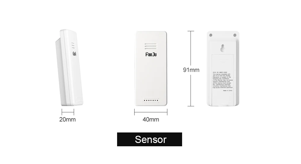 FanJu, ЖК-цифровой будильник, метеостанция, беспроводной датчик, гигрометр, термометр, электронное время, настольные часы