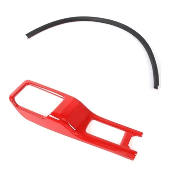 

1pcs 4WD Gear Shift Cover Panel Decoration Sticker(Red) & 2pcs Car Mudguard Wheel Anti-Scratch Soft Strip Protector