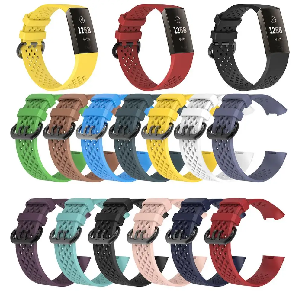 Силиконовый ремешок для Fitbit Charge 3 часов Ремешок резиновый спортивный браслет