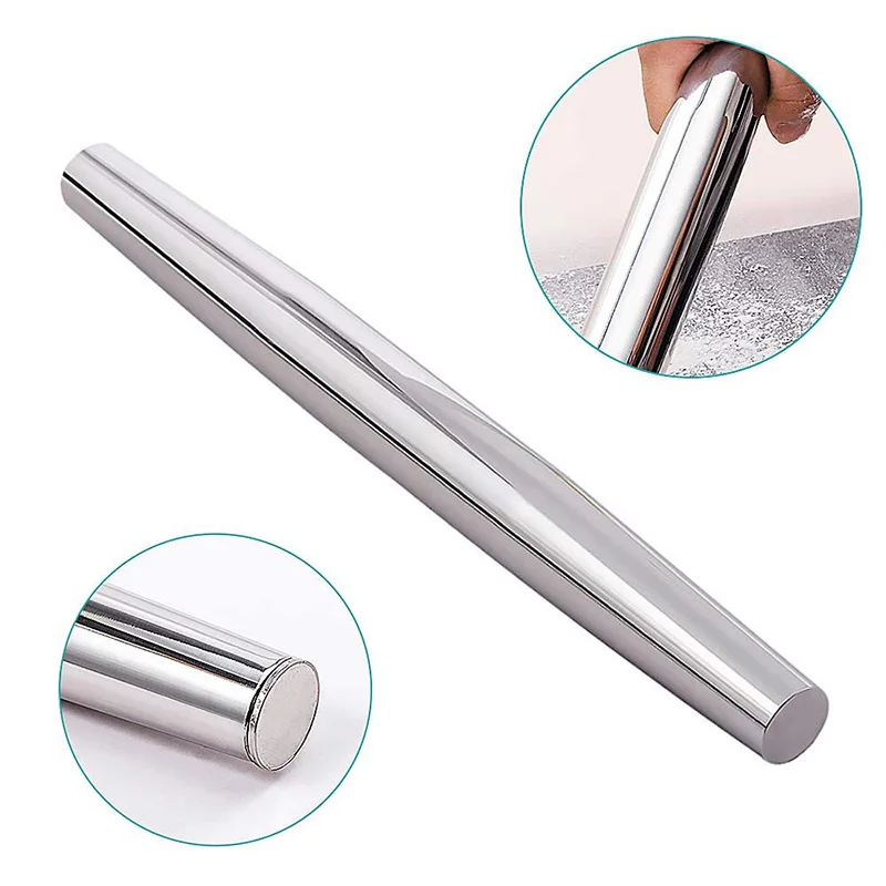 Нержавеющая сталь Скалка Гладкий антипригарный пельмени из теста инструменты для приготовления пищи Металл тесто-ролик для выпечки