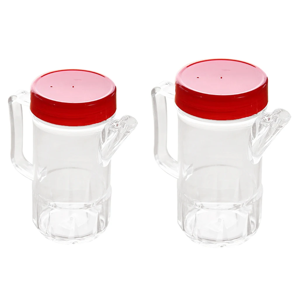 2x Acrylic Olive Oil & Vinegar Bottles Spice Jars Cruet 500ml/380ml for Cooking