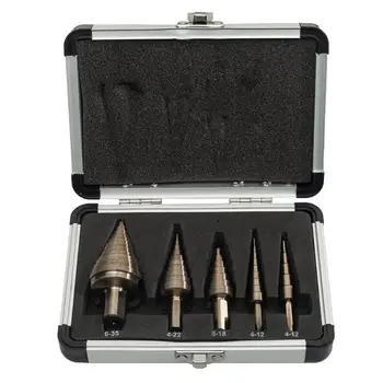 

Coated Step Drill Bit Drilling Power Tools for Metal 5pcs Woodworking Hole Cutter Twist Drill Bit Step Drills for Drilling Holes