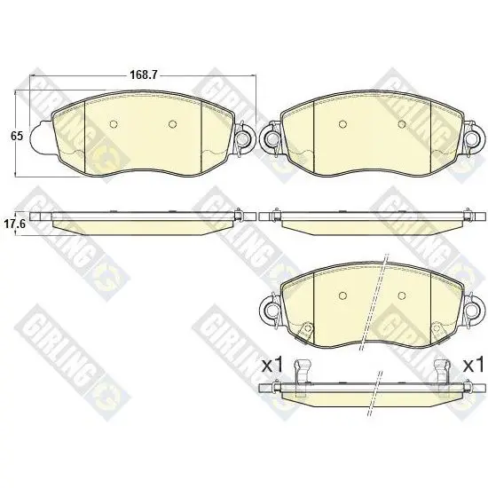 Колодки тормозные FORD TRANSIT 00-06 передние с индикат.износа G